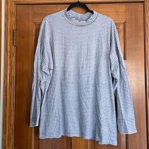 FREE PEOPLE long sleeve mock neck striped top